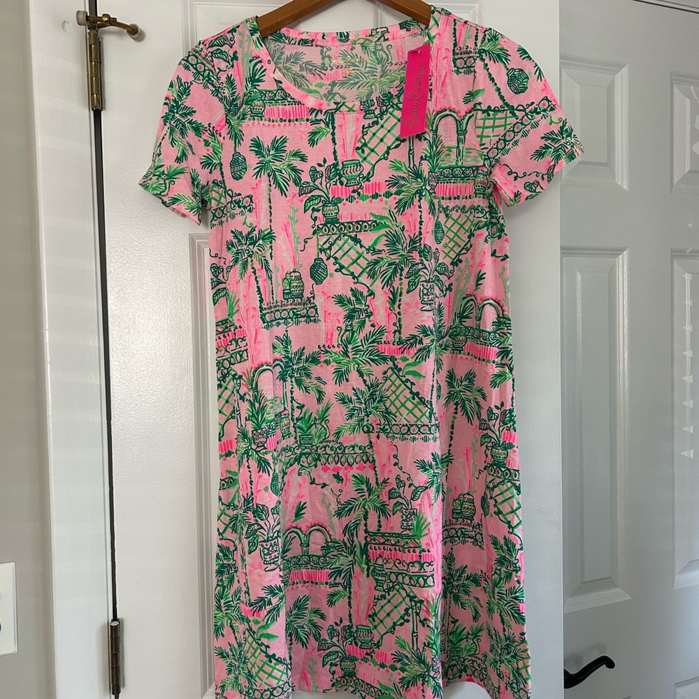 Lilly Pulitzer Pink and Green Pattern Dress